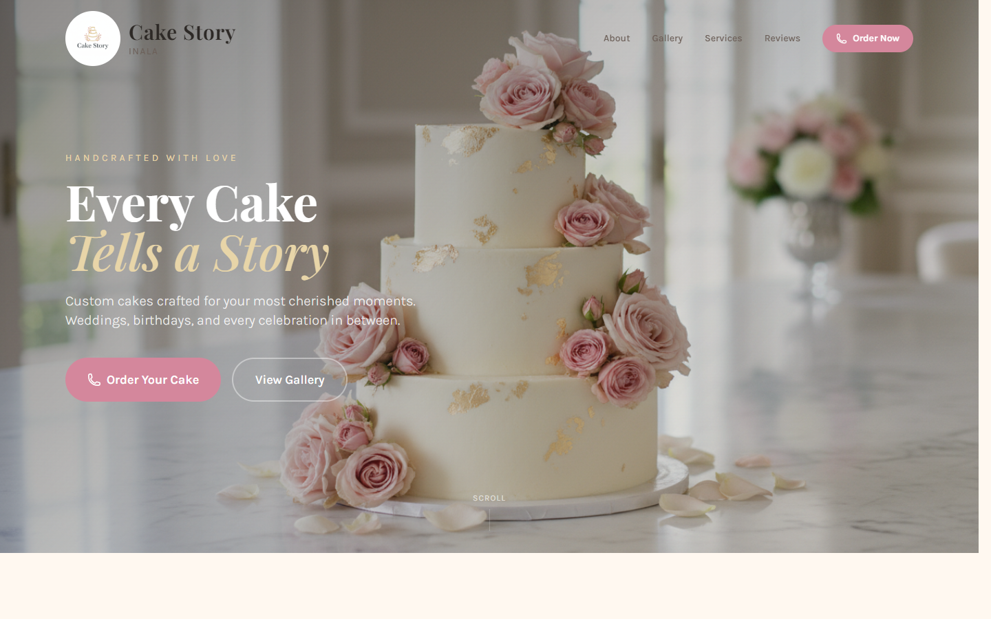 Cake Story artisan bakery website