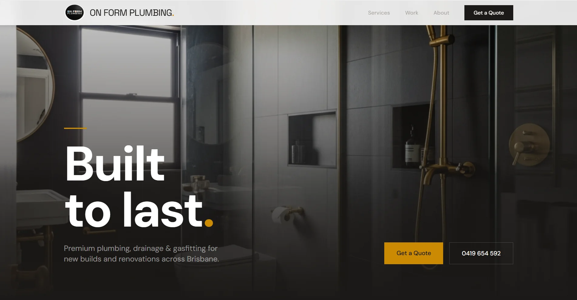 On Form Plumbing Brisbane website